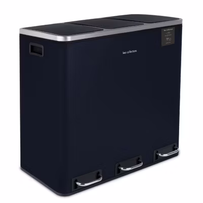 Poubelle de tri à pédale 3 x 18 L, midnight blue edition – 986