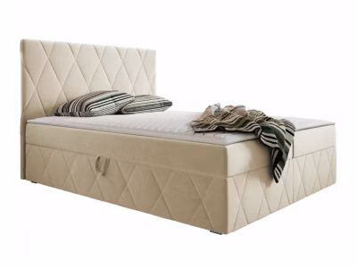 Lit continental Comfivo 225, Double, Brun clair, Tissu, Disponible