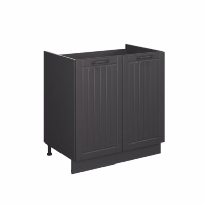 Vicco Meuble bas sous-évier Gris foncé 80cm , PT Marbre
