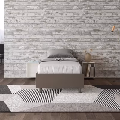 Lit Sommier avec sommier capitonné 80×200 Azelia cappuccino simili cuir