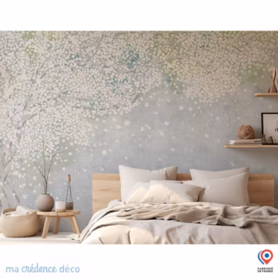 Papier peint Arbre et fleurs 1 – Intissé – 200 cm – 280 cm – MaCrédenceDéco