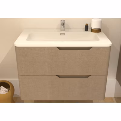 Meuble vasque LUNA Tissé Lin 80 cm – SANS miroir
