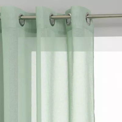 Voilage Etamine vert céladon 140x240cm – Atmosphera