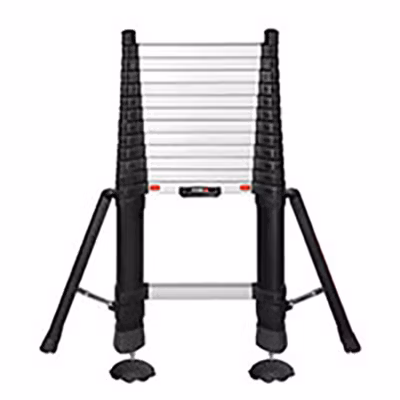 Echelle télescopique 4.10m stabilisateurs et 2 pieds – Marches 50mm – Hauteur de travail max. 4.90m – TEL-72241STAB/PPS