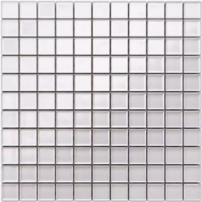 Mosaïque en verre sur filet pour salle de bain ou cuisine 30 cm x 30 cm – Pole north snow