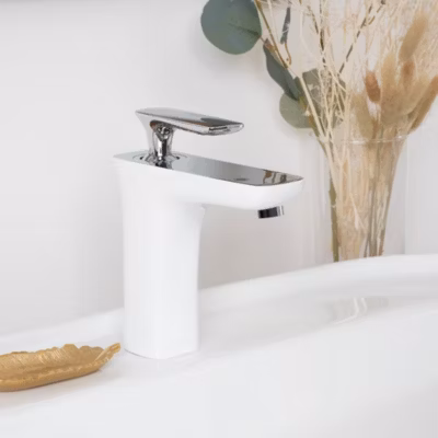 Mitigeur pour lavabo Glomma blanc et chrome