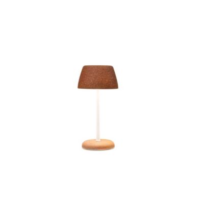 Lampe connectée Trilli Wi-Fi Zafferano – LED rechargeable, tactile, application Wi-Fi, céramique décorée blanche et rouille