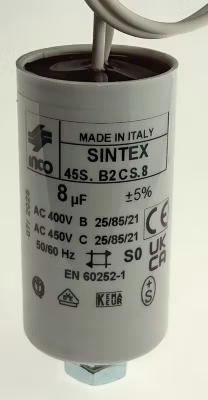 Condensateur 8 mF pour moteurs 230 volts MCO08 – 1195