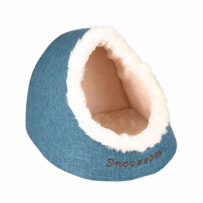 Panier igloo 38 par 40 par 32 cm snoozebay bleu pour chat