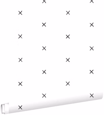 ESTAhome papier peint motif graphique noir et blanc 53 cm x 10.05 m