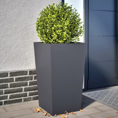 Jardinières 2 pcs,Lot de 2 Pot de fleur,Bac à fleurs anthracite 45x45x75 cm acier