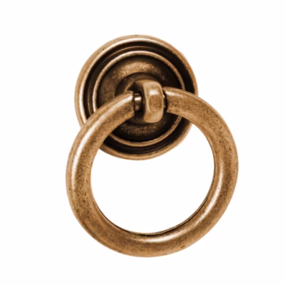 Bouton de meuble anneau zamac diamètre 32 mm vieux laiton lot de 36 piéces