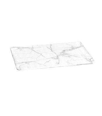 Tapis de bain 45 x 75 cm – Microfibre Imprimée Marbre – 45×75 cm – Blanc