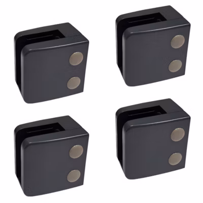 4 x Pince à verre plate modèle 06 – Ep. verre 9,52 mm – Inox noir anthracite