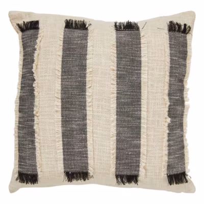 Coussin à franges Malakite noir & blanc 50x50cm – Atmosphera