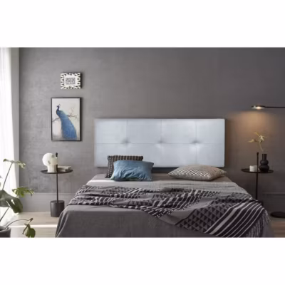 Tête de lit – ECCOX – Cala – Similicuir argenté – 210 cm – Rembourrage en mousse HR