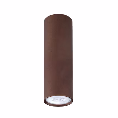 LUMICOM – ROND Plafonnier, 1x GU10, max 33W, métal, marron corten, D.6cm x H30cm