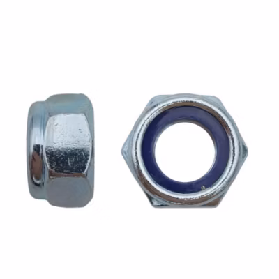 100 Ecrous Freins Indésserrables Bague Nylon M12 mm – DIN 985 – I8I – Zingué blanc – D-Work