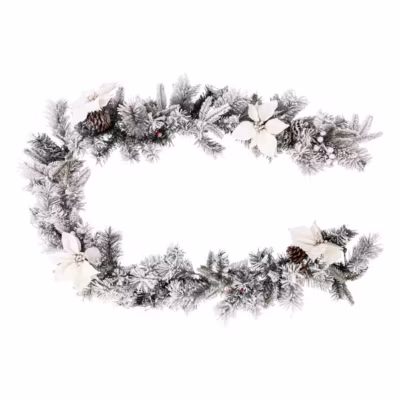 Guirlande nature floquée 2m blanc – feeric lights & christmas