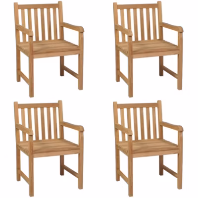 vidaXL Lot de 4 Chaises d&rsquo;Extérieur, Sièges de Parc avec Dossier, Meubles de Patio Balcon Terrasse Jardin Maison, Bois de 3073001
