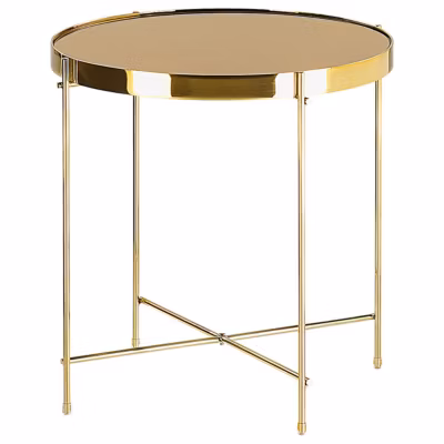 Table d&rsquo;appoint LUCEA Verre de sécurité Doré