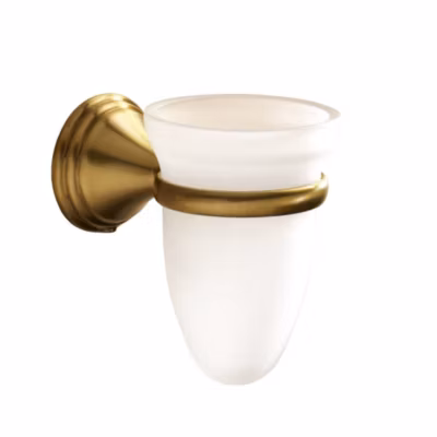 Porte-Brosse À Dents Mural En Verre Avec Support En Acier Bronzé