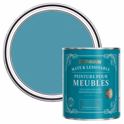 Peinture Bleue pour Meubles Mate et Lessivable – RUST-OLEUM – Pétrole 750ml