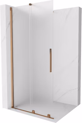 Mexen Velar paroi de douche coulissante Walk-in 90 x 200 cm, givre 8 mm, or rose – 871-090-000-33-60