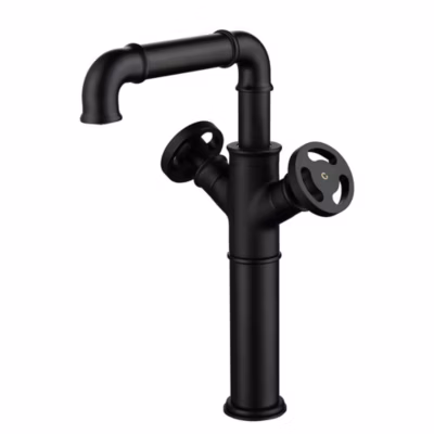 Robinet mélangeur vasque style industriel Noir – Gemma