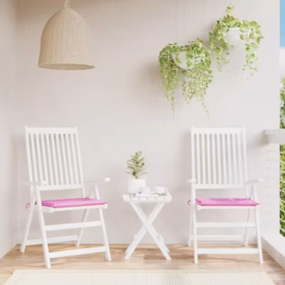 Prolenta Premium –  Coussins de chaise de jardin lot de 2 rose 50x50x3 cm tissu