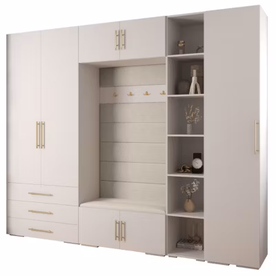 Garde-robe Inova 3 porte battante 236,7/290/47 3 Portes (blanc)