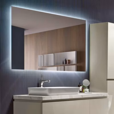 Miroir Salle de Bains Lumineux SUECIA avec Eclairage Rétro-Eclairé 90×80 LEDIMEX