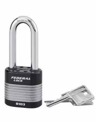 Cadenas à clé Fédéral Lock Protector, extérieur, acier, anse demi-haute, double verrouillage, 50mm, 2 clés – THIRARD