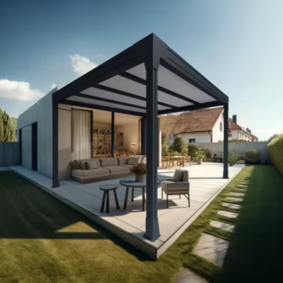 Carport HAPESIRE Isotoit îlot 6,26×3,00m (Gris anthracite)