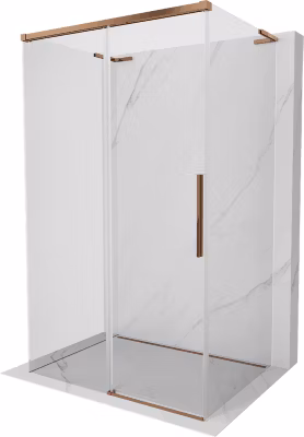 Mexen Rox-3S L cabine de douche à 3 parois coulissante 110 x 75 cm, transparent, or rose – 8C2L-110-075-60-00-3S