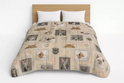 Couette Tempérée Imprimée Chat – 1 Ou 2 Personnes 200 x 200  – 28785