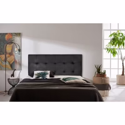 Tête de lit – ECCOX – Aster – Similicuir noir – 160 cm – Design contemporain – Anti-taches