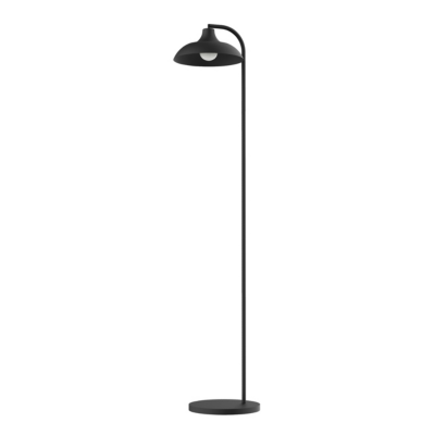 LUMICOM – PARIGINA Lampadaire, 1X E27, max 42W, métal, noir mat, D.30cm x H.165cm