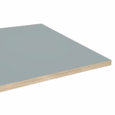 Plateau 60×60 couleur gris medio chants imitation bois – Restootab