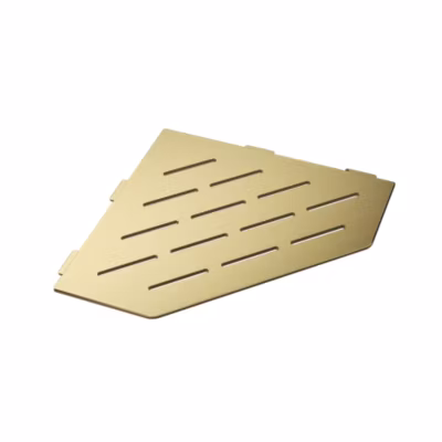 Tablette d&rsquo;angle murale de douche en inox  Line L.195mm – Or brossé