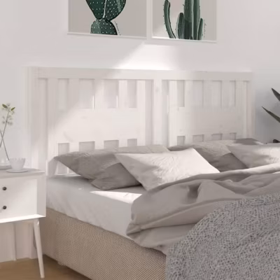 vidaXL Tête de lit Blanc 146x4x100 cm Bois massif de pin 818671