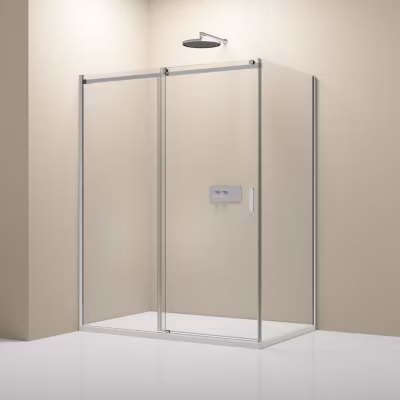 Cabine de douche d&rsquo;angle, verre clair 6mm, porte coulissante – NT806 FLEX 110x100x195cm