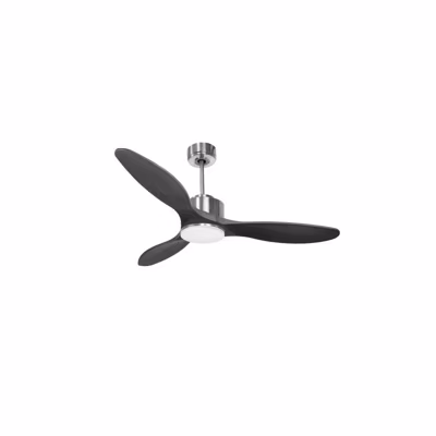 Modulo de KlassFan – Super destratificateur et ventilateur DC 132 cm Chrome bois noir Lumière  dimmable 25 à 40 m²