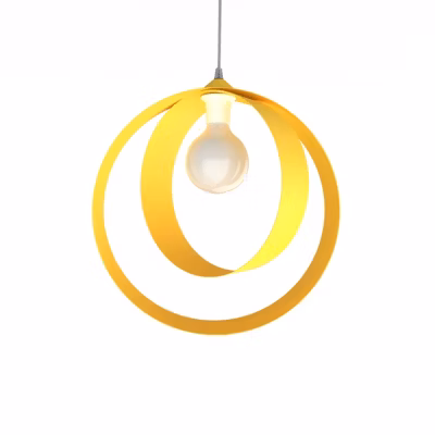 LUMICOM – NUCLEO Suspension, 1X E27, max 42W, métal, noir mat/jaune, D.40cm