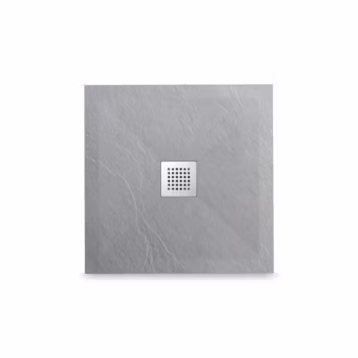 BALNEO Receveur de douche Stone Tray en résine minérale 90x90x2,5 cm gris clair antidérapant