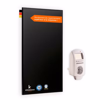 Chauffage infrarouge P-Serie 1000W avec SMART-thermostat – Black Edition
