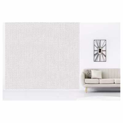 Papier peint intissé TRICOT laine blanche 300 x 270 cm (LxH) – Tapisserie murale panoramique XXL, Made in France par Scenolia