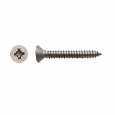 100 Vis à Tôle Tête Fraisée Pozidriv 6.3 x 80 mm – DIN 7982 – Inox A2 – D-Work