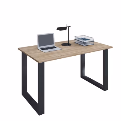 Bureau Lona H. 76 x L. 140 x P. 50 cm Noir/Sonoma Eiche