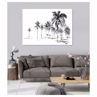 Tableau toile en kit PALMERAIE 180 x 130 cm – Toile textile sans PVC, Made in France par Scenolia